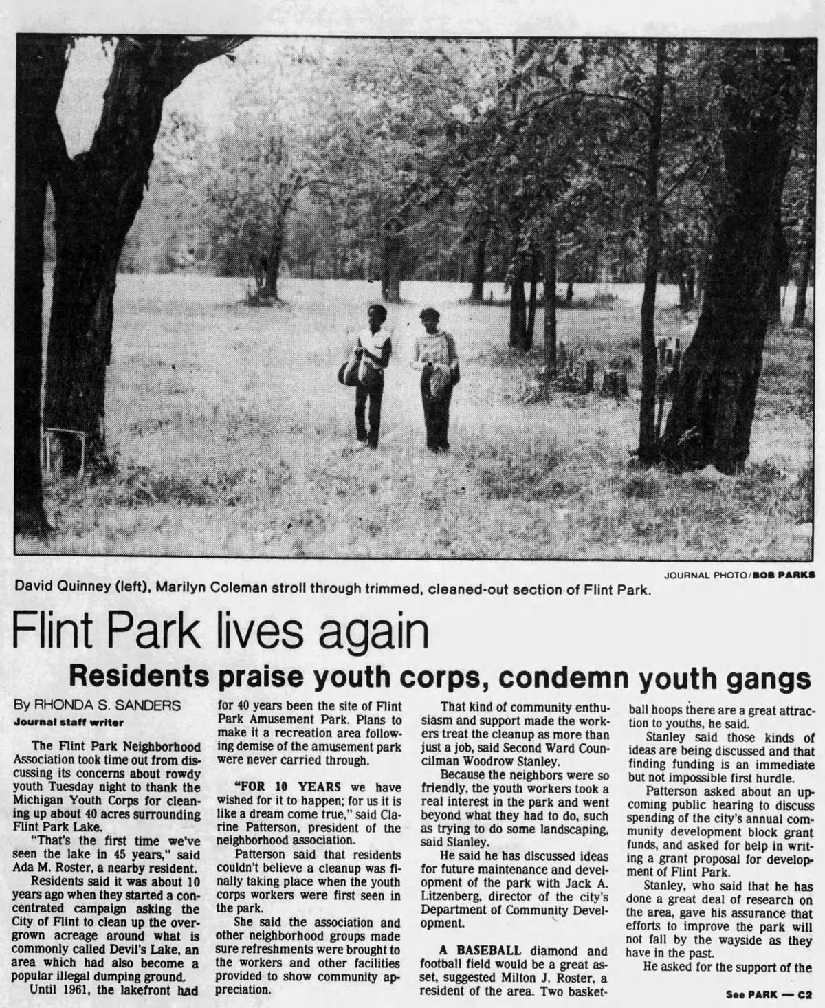 Flint Park (Flint Amusement Park) - Sep 21 1983 Article